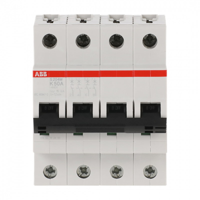 ABB S204M-K50 Sicherungsautomat K-Char., 10 kA, 50 A, 4P