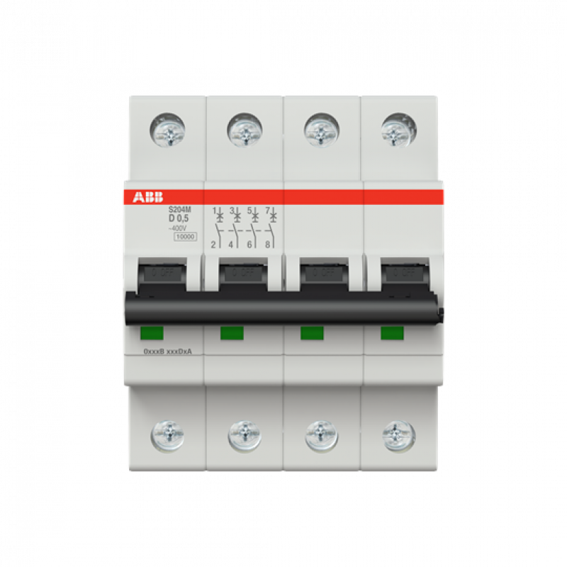 ABB S204M-D0.5 Sicherungsautomat D-Char., 10 kA, 0.5 A, 4P