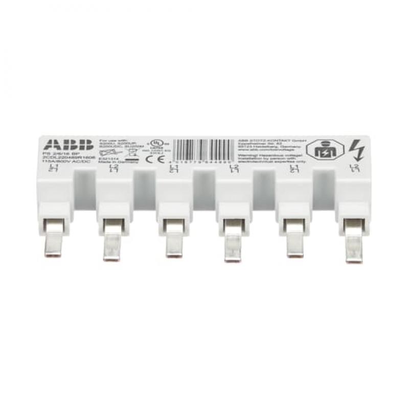 ABB PS2/6/16BP Phasenschiene 2-phasig, 6 Pins, 16mm2 Phasenfolge L1-L2-L1-L2-...
