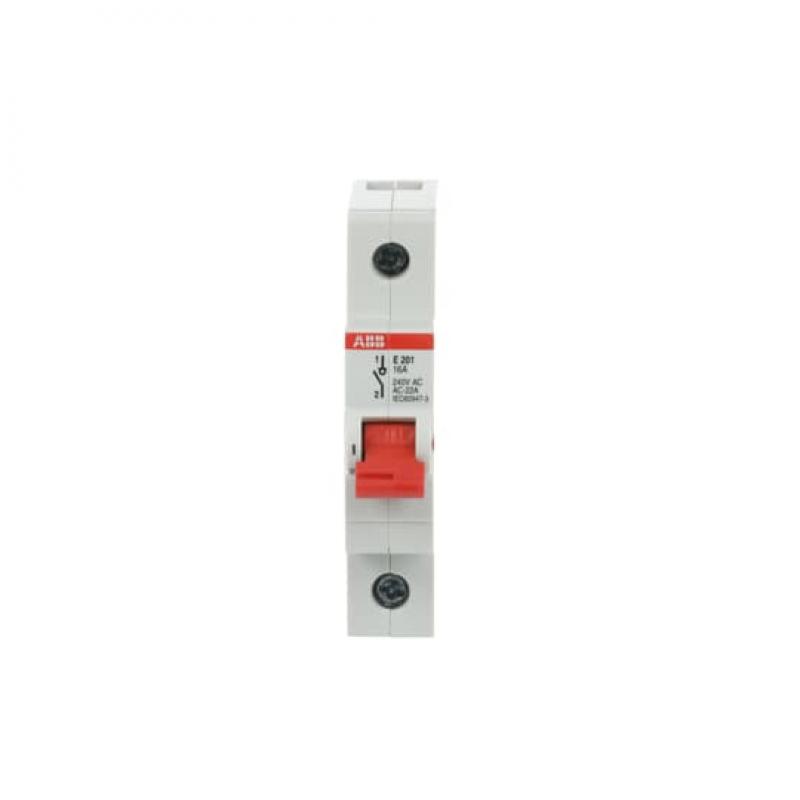 ABB E201/16R Trennschalter 1P, 16 A, Schaltgriff rot