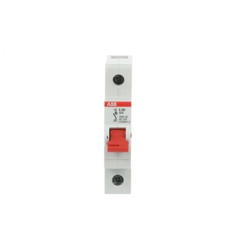 ABB E201/80R Trennschalter 1P, 80 A, Schaltgriff rot, Änderung Ursprung + Gebrauchskategorie
