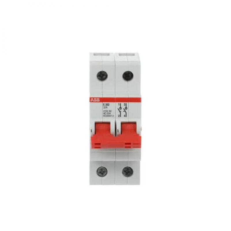 ABB E202/32R Trennschalter 2P, 32 A, Schaltgriff rot