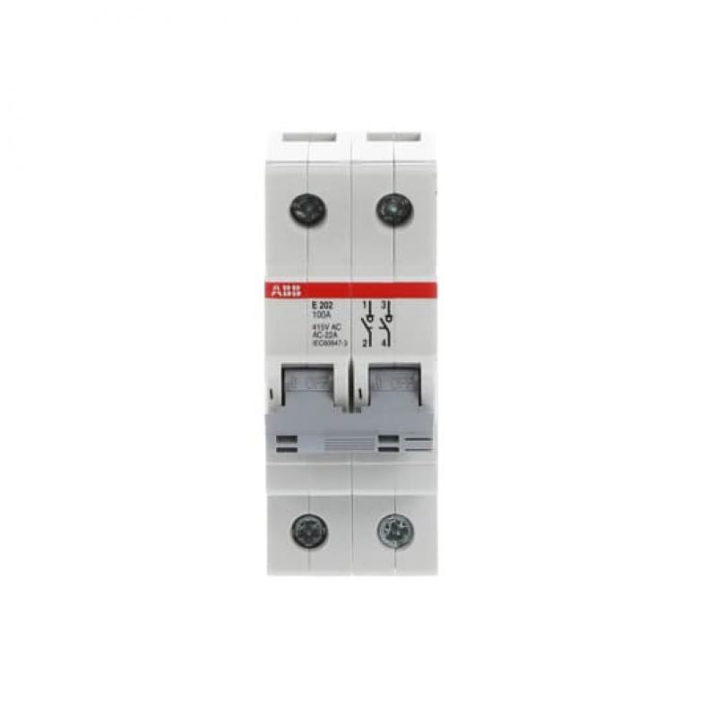 ABB E202/100G Trennschalter 2P, 100 A Schaltgriff grau, Änderung Ursprung + Gebrauchskategorie