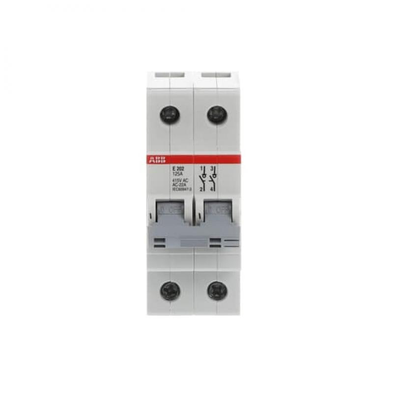 ABB E202/125G Trennschalter 2P, 125 A Schaltgriff grau, Änderung Ursprung + Gebrauchskategorie
