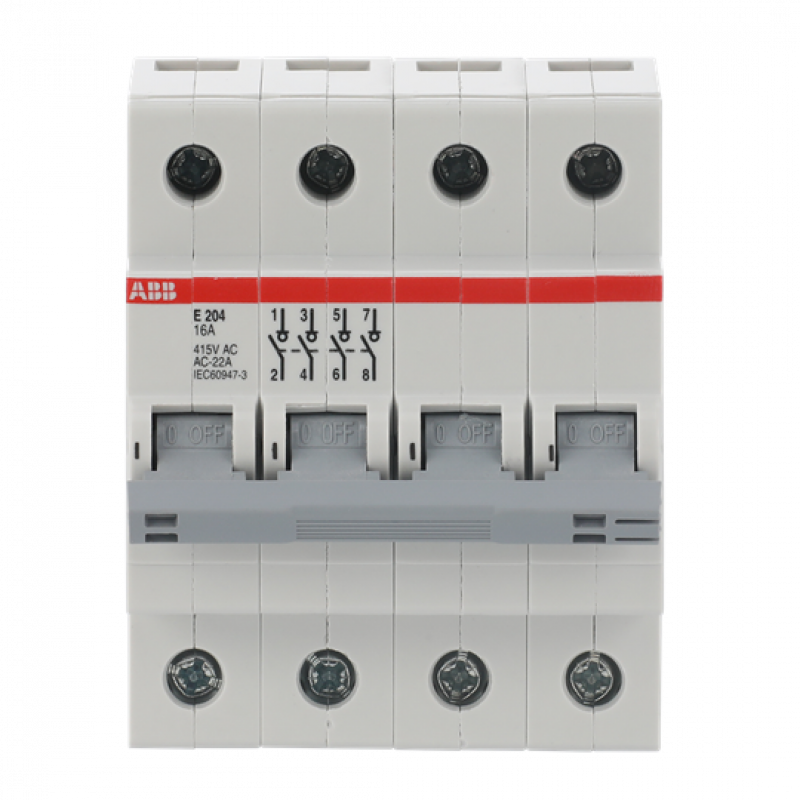 ABB E204/16G Trennschalter 4P, 16 A, Schaltgriff grau, Änderung Ursprung + Gebrauchskategorie