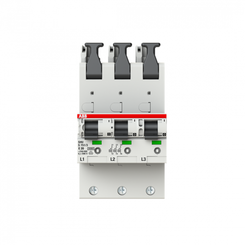 ABB S751/3-E20 Hauptleitungsschutzschalter SH-Schalter in E-Char., 25kA, 20A, 3x1P