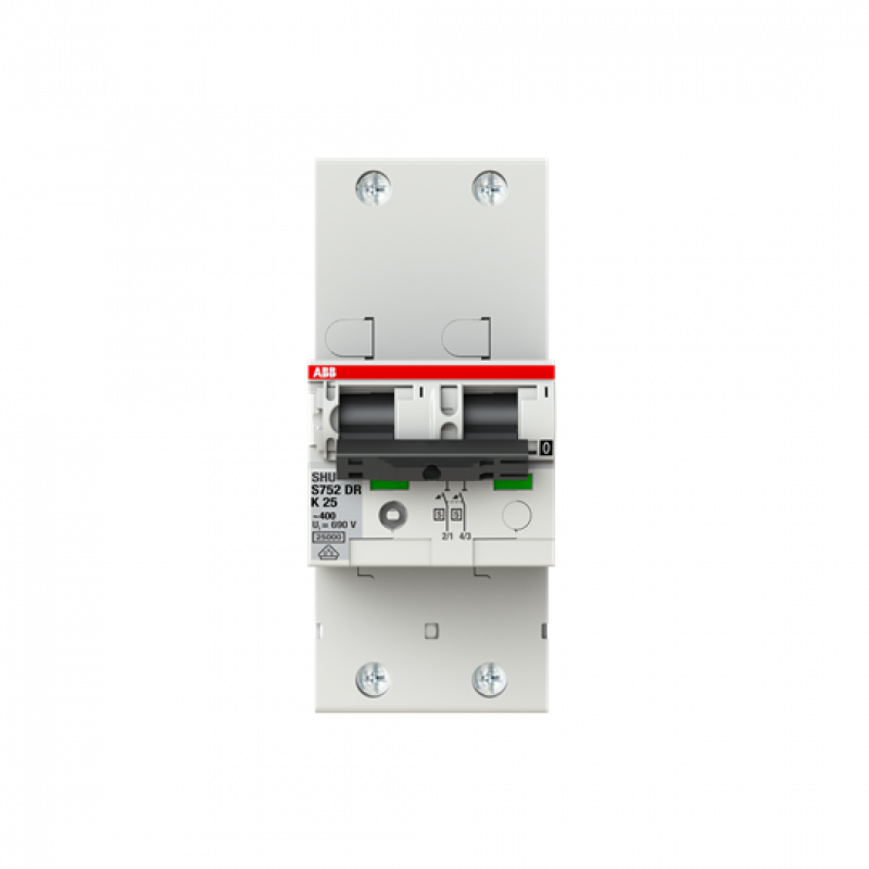ABB S752DR-K25 Hauptleitungsschutzschalter SH-Schalter in K-Char., 25kA, 25A, 2P