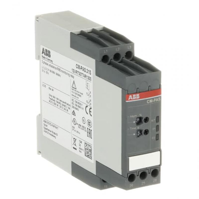 ABB CM-PAS.31S Dreiphasenüberwachungsrelais 2We, Einfunkt., 0,0,1-30s, L1-L2-L3=3x160-300VAC Nachfolgegerät von 1SVR630774R1300
