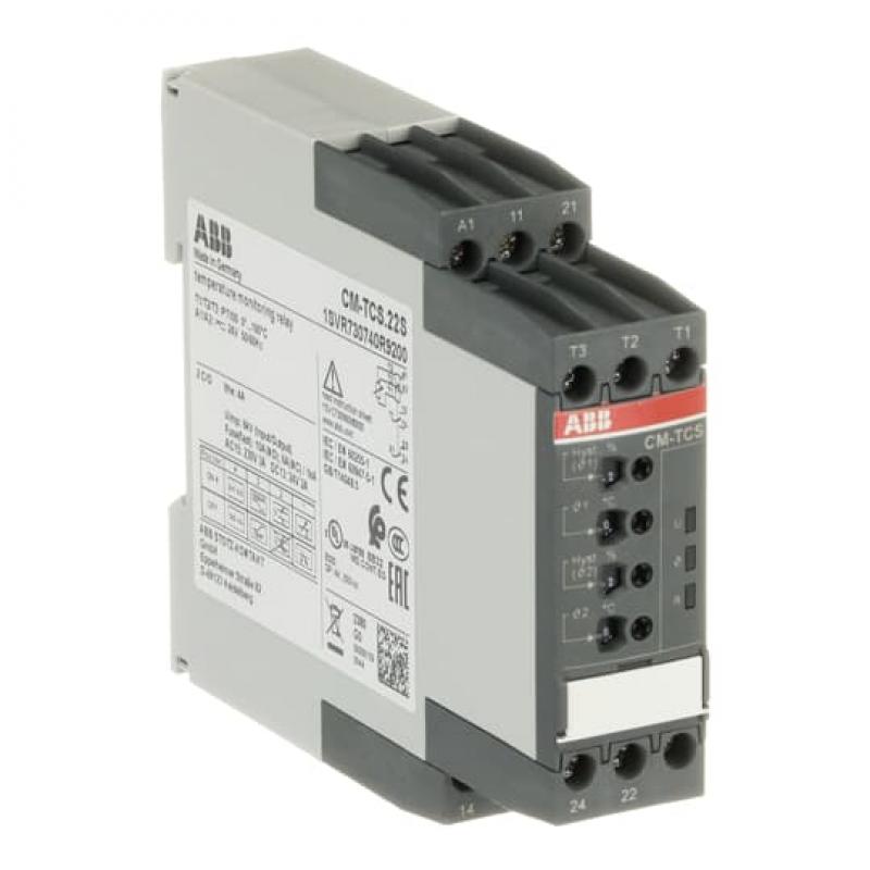 ABB CM-TCS.22S Temperaturüberwachungsrelais Temp.-bereich 0...+100°C, 24V AC/DC Nachfolgegerät von 1SVR630740R9200