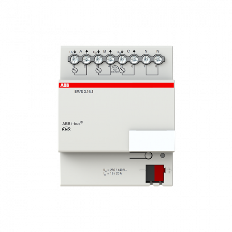 ABB EM/S3.16.1 Energiemodul, 3fach, 16/20 A, REG