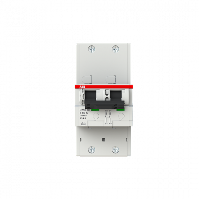 ABB S752DR-E80 Hauptleitungsschutzschalter SH-Schalter in E-Char., 25kA, 80A, 2P