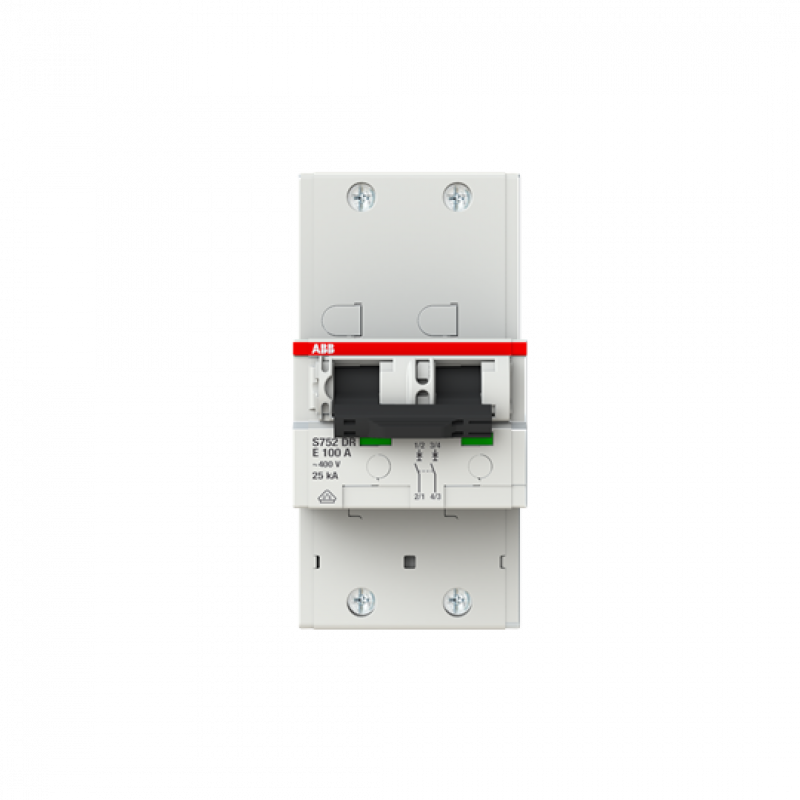 ABB S752DR-E100 Hauptleitungsschutzschalter SH-Schalter in E-Char., 25kA, 100A, 2P