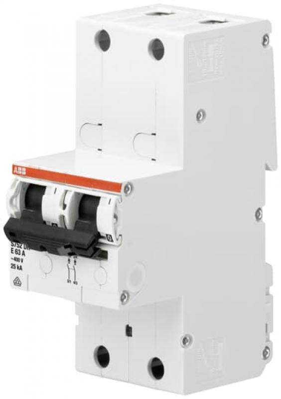 ABB S752DR-K100 Hauptleitungsschutzschalter SH-Schalter in K-Char., 25kA, 100A, 2P