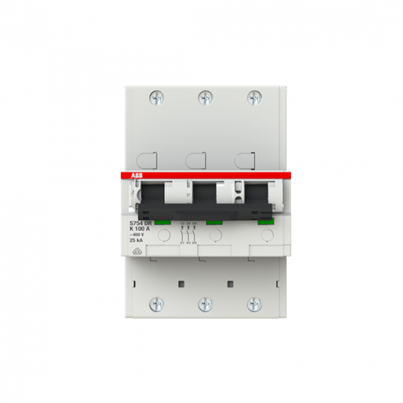 ABB S753DR-K100 Hauptleitungsschutzschalter SH-Schalter in K-Char., 25kA, 100A, 3P