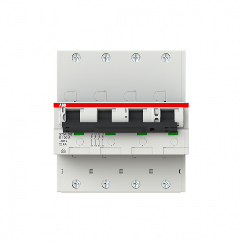 ABB S754DR-E100 Hauptleitungsschutzschalter SH-Schalter in E-Char., 25kA, 100A, 4P