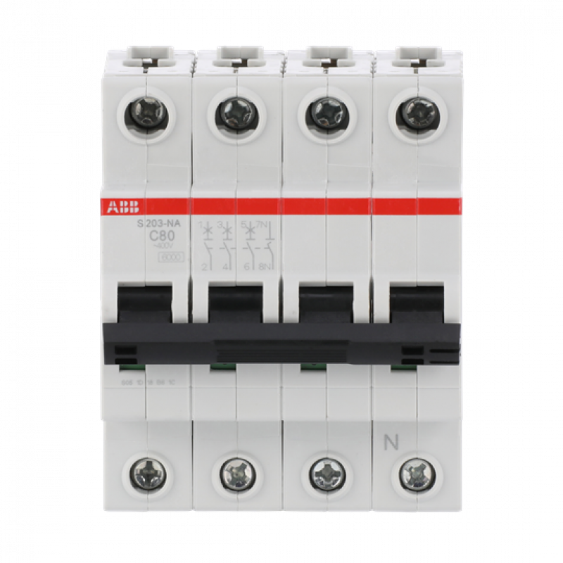ABB S203-C80NA Sicherungsautomat C-Char., 6kA, 80A, 3P,+NA