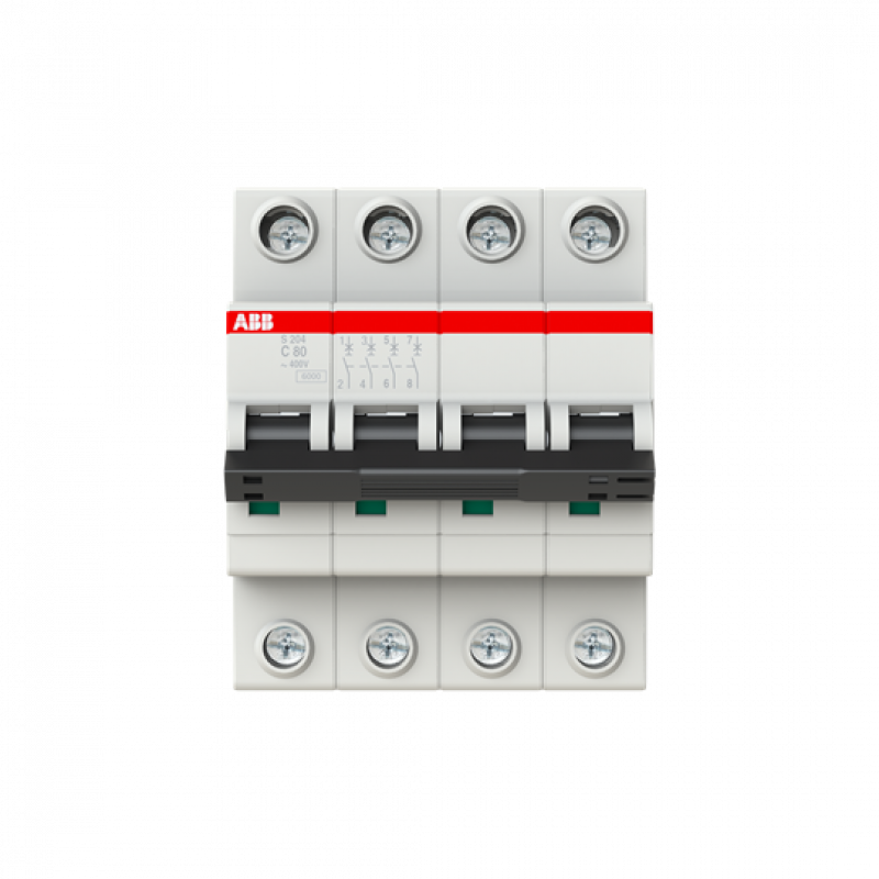 ABB S204-C80 Sicherungsautomat C-Char., 6kA, 80A, 4P