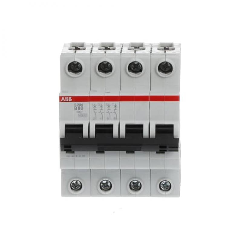 ABB S204-B80 Sicherungsautomat B-Char., 6kA, 80A, 4P