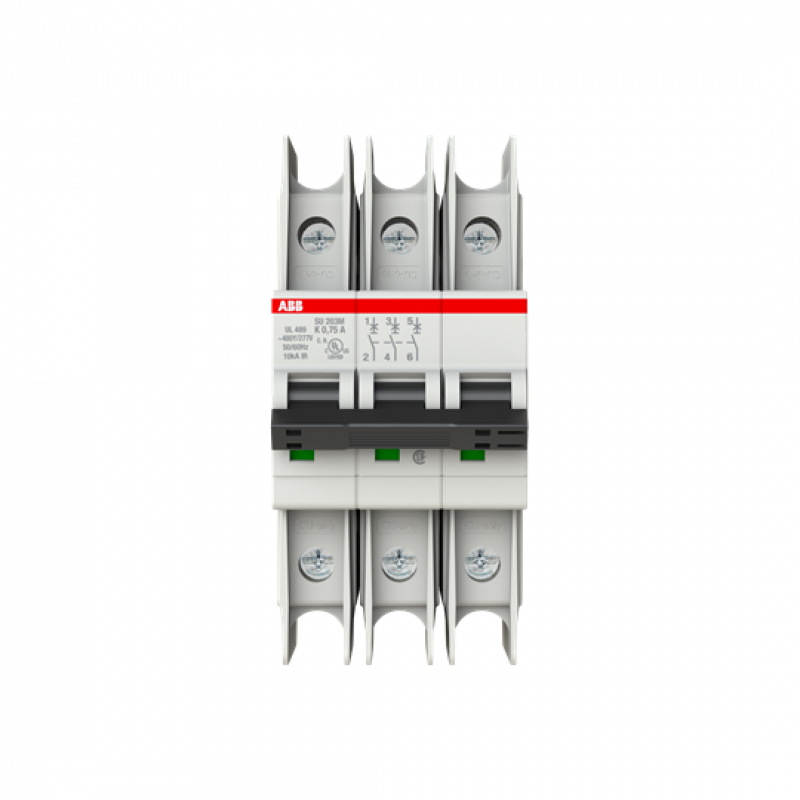 ABB SU203M-K0.75 Sicherungsautomat K-Char., 10kA, 0,75A, 3P UL489