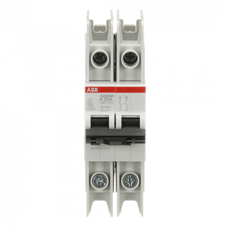 ABB SU202MR-K20 Sicherungsautomat K-Char., 10kA, 20A, 2P, RTT UL 489, Ringkabelanschluss