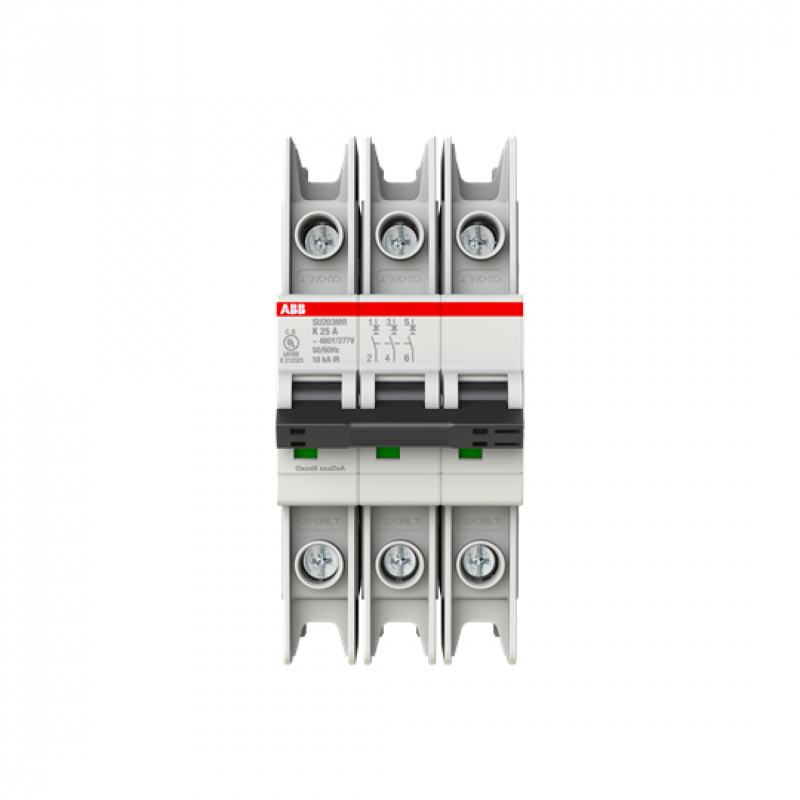 ABB SU203MR-K25 Sicherungsautomat K-Char., 10kA, 25A, 3P, RTT UL 489, Ringkabelanschluss