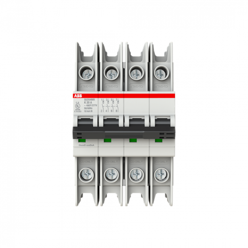 ABB SU204MR-K20 Sicherungsautomat K-Char., 10kA, 20A, 4P, RTT UL 489, Ringkabelanschluss