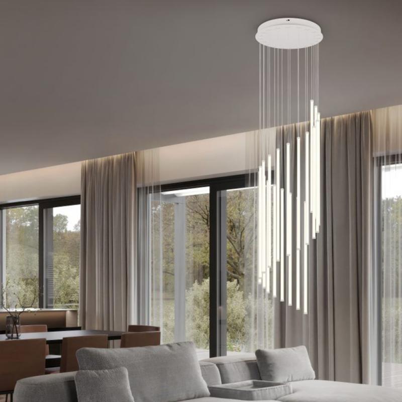TRIO BAXTER LED-Pendelleuchte 70W CCT 2300-4000K dimmbar Ø 37 cm Warmgrau