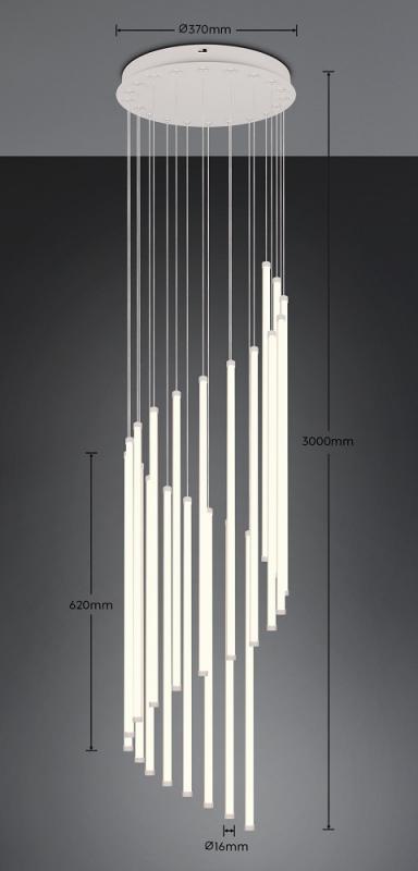 TRIO BAXTER LED-Pendelleuchte 70W CCT 2300-4000K dimmbar Ø 37 cm Warmgrau