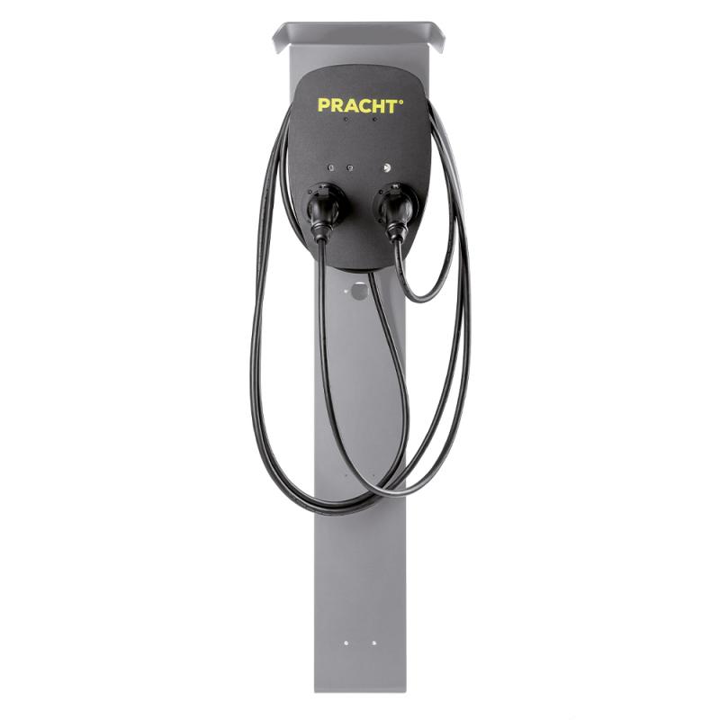 PRACT ALPHA1000 Doppel-Wallbox 2 x 11 kW | 2 x Typ 2 | 2 x 5,5 m Ladekabel | Lastmanagement | IP65