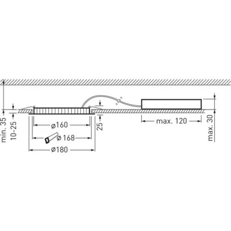 Trilux LED-Deckeneinbaustrahler Aviella C05 OA 1200-840 ET 01 4000K Einbauleuchte, Einbau-Ø: 168 mm, Einbautiefe: 45 mm