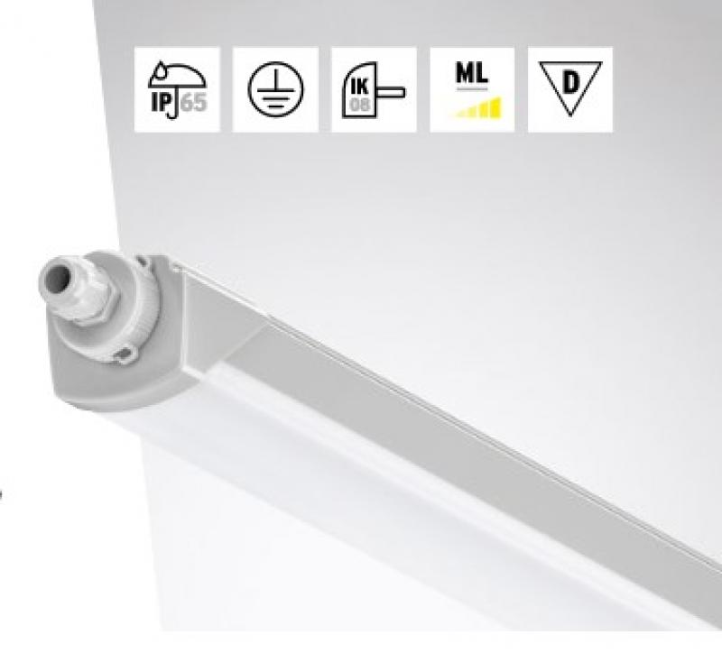TRILUX LED-Feuchtraumleuchte 8427640 IP65 IK08 1270 mm 22–33 W 2600–3800 lm 4000/6500 K Multilumen Multicolour G2 WD1