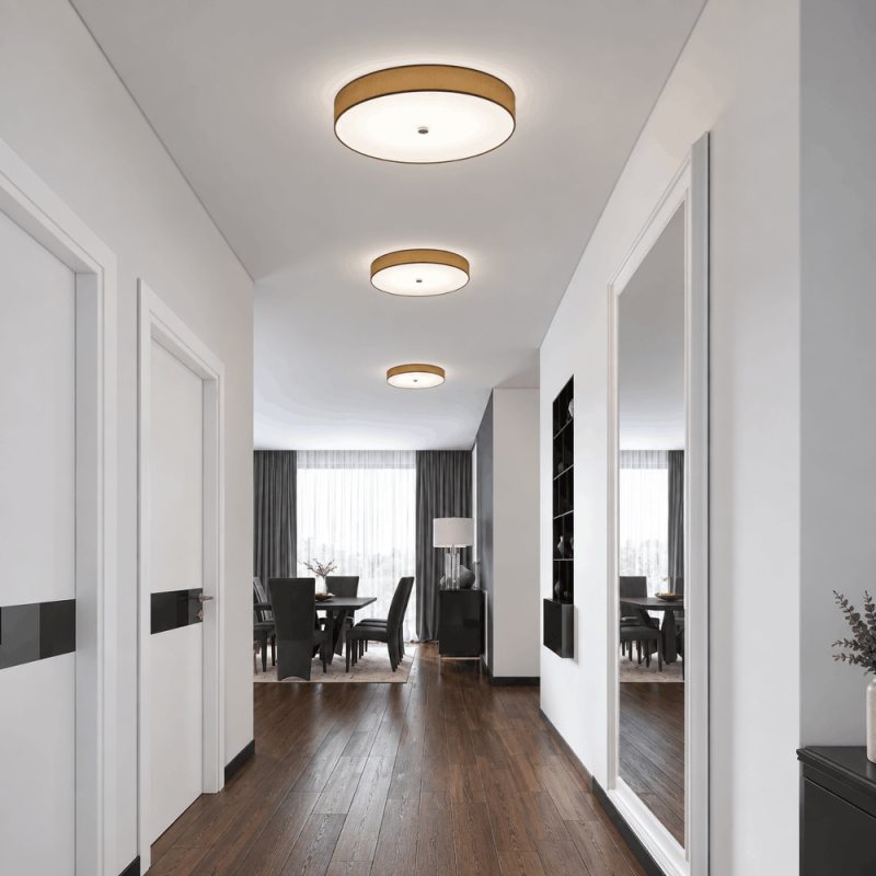 HELESTRA BOKI LED Deckenleuchte 31 W 2280 lm 2800 K Warmweiß Ø 450 mm Mocca dimmbar