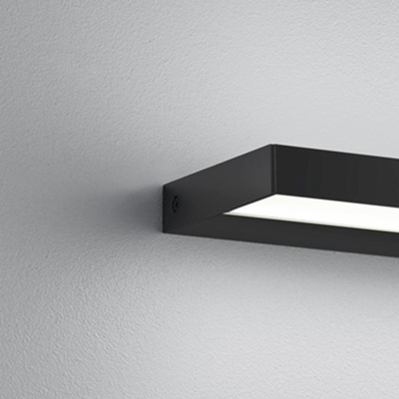 60cm Helestra SLATE LED Wandleuchte & Spiegelleuchte in matt Schwarz & Transparent satiniert