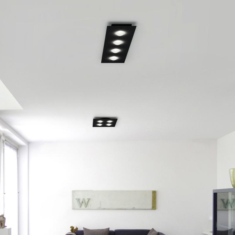HELESTRA NOMI LED Deckenleuchte 28 W 3180 lm 2700 K Warmweiß 4-flammig dimmbar Schwarz