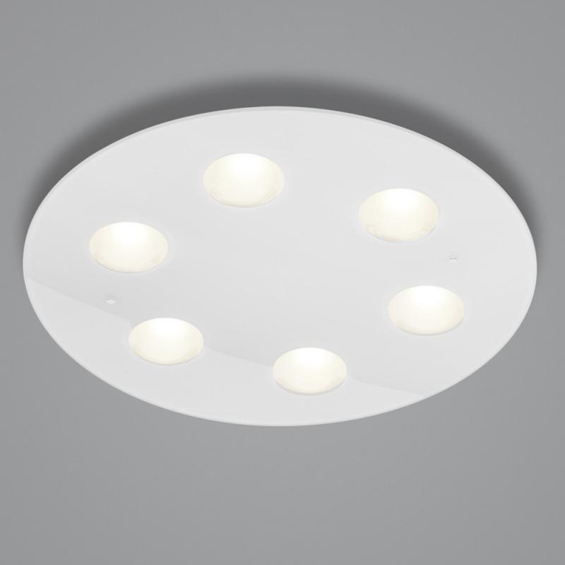 HELESTRA NOMI LED Deckenleuchte 36 W 4630 lm 2700 K Warmweiß 6-flammig dimmbar Weiß