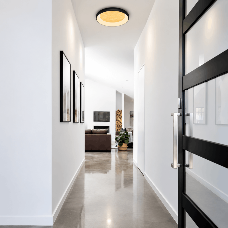 HELESTRA TYRA LED-Wand-/Deckenleuchte 32 W 3440 lm 2700 K Warmweiß Ra 90 230 V IP20 dimmbar Schwarz/Gold 54 cm
