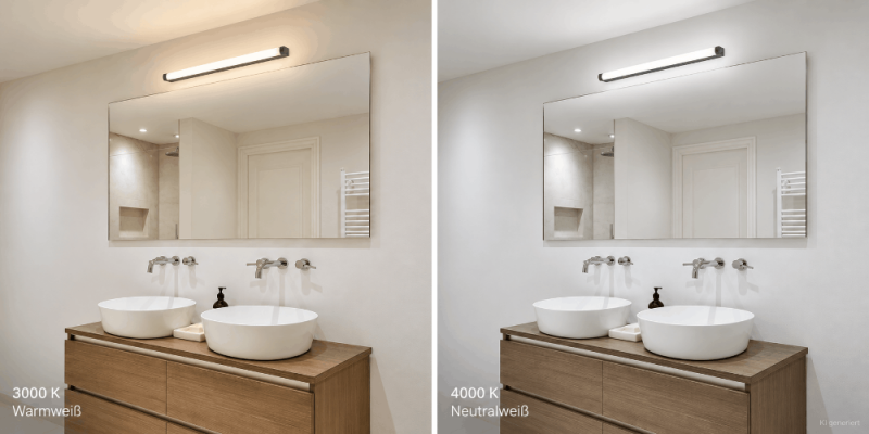HELESTRA PONTO-S LED Spiegelleuchte 18 W 3000–4000 K Warmweiß / Neutralweiß 1460 lm 90 cm schwarz matt, IP44