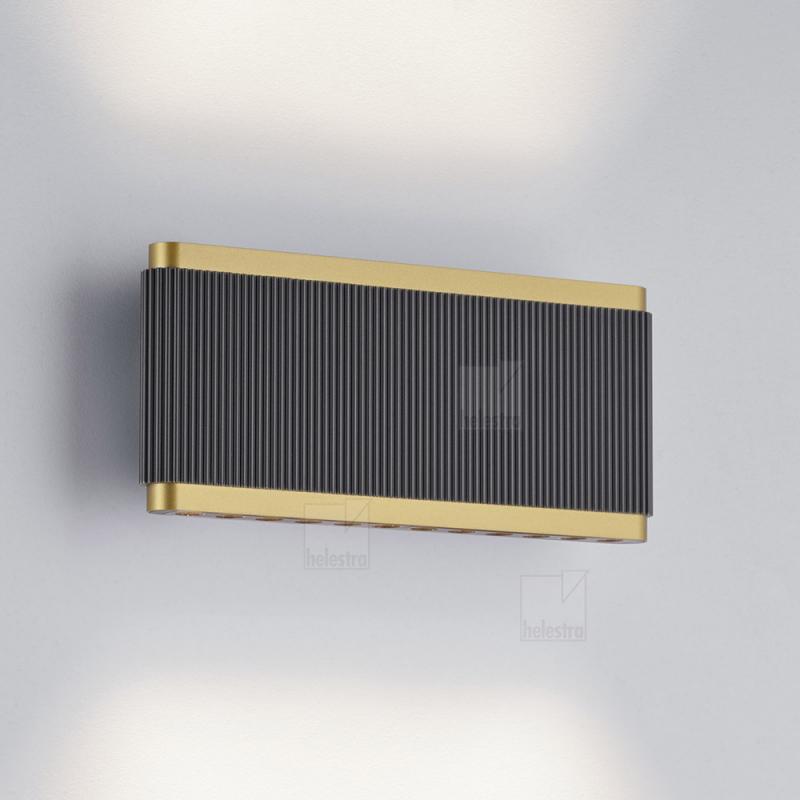 Helestra LED Wandleuchte KOBE in schwarz - gold dimmbar