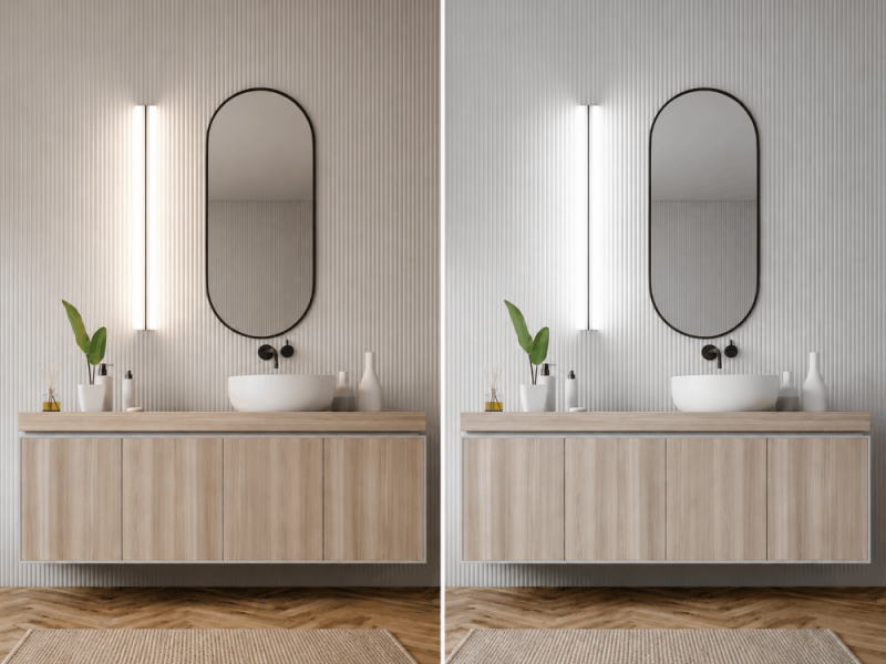 Helestra LOOM LED Wand-/Deckenleuchte 24W 3000–4000 K Warmweiß/Neutralweiß 2170 lm IP44 60 cm Chrom