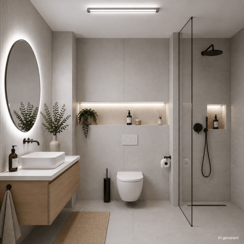 Helestra LOOM LED Wand- und Deckenleuchte 90 cm 36W 3000–4000K IP44 Chrom