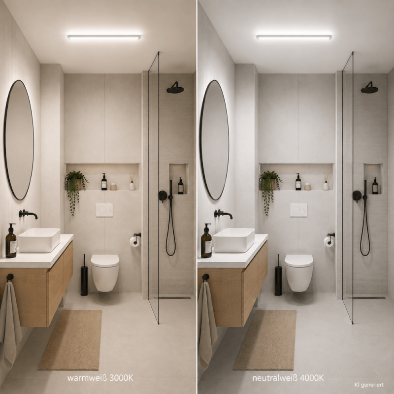 Helestra LOOM LED Wand- und Deckenleuchte 90 cm 36W 3000–4000K IP44 Chrom