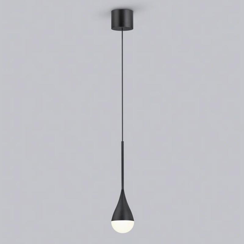 Tropfenförmige Helestra Pendelleuchte DUC in mattschwarz
