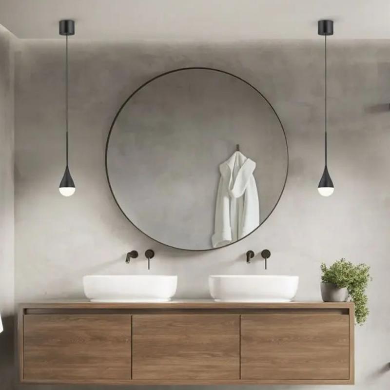 Helestra DUC 16/2630.22 LED-Pendelleuchte 9 W 2900 K Warmweiß, mattschwarz, IP44, dimmbar