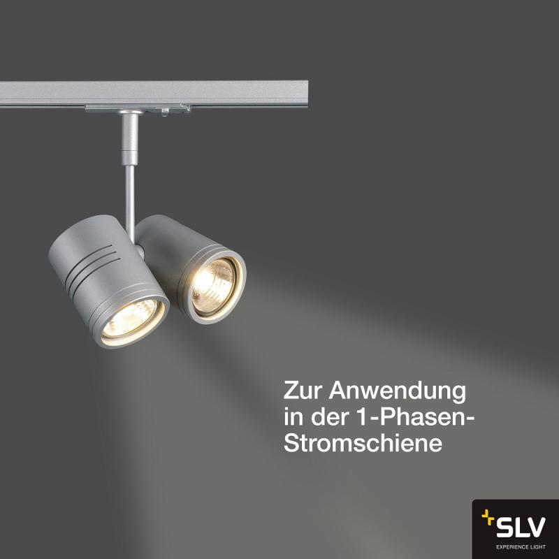 SLV 143432 BIMA II Leuchtenkopf, silbergrau, 2xGU10, max. 50W, inkl. 1P.-Adapter