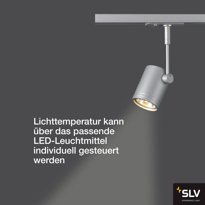 SLV 143442 BIMA I Leuchtenkopf, silbergrau, GU10, max. 50W, inkl. 1P.-Adapter