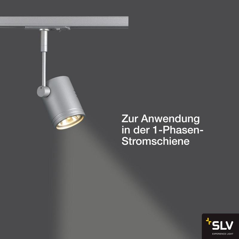 SLV 143442 BIMA I Leuchtenkopf, silbergrau, GU10, max. 50W, inkl. 1P.-Adapter