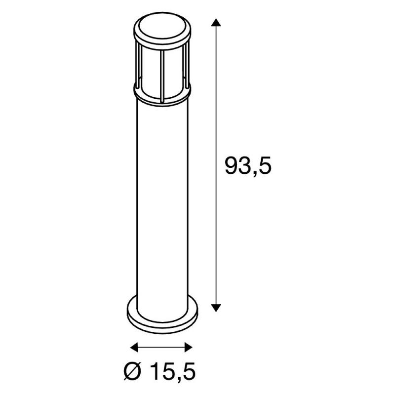 SLV 230465 OTOS GLAS Runde Wegeleuchte anthrazit 93,5cm hoch IP43