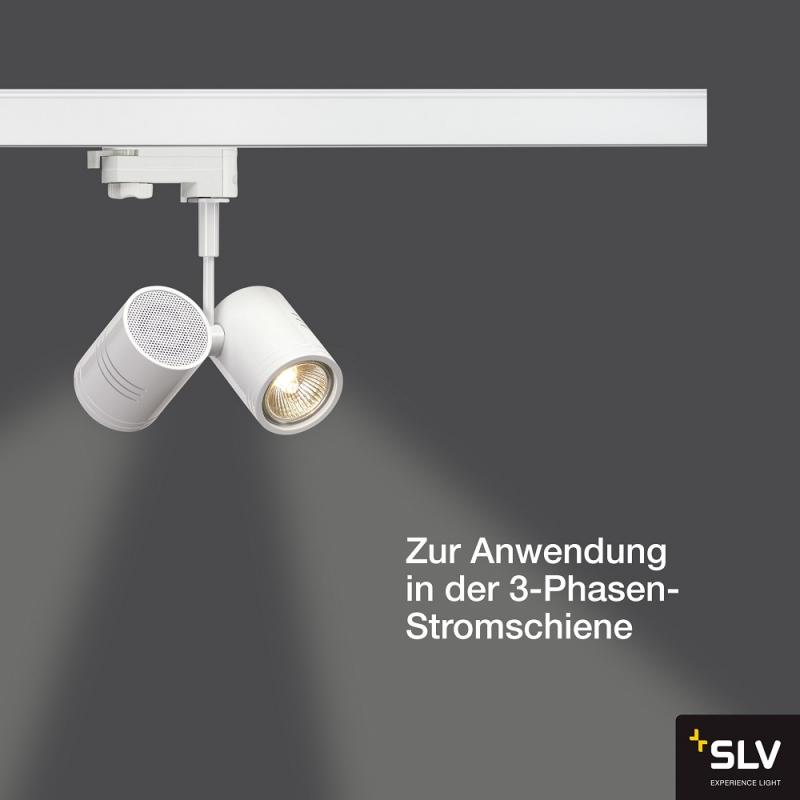 SLV 152231 BIMA II Leuchtenkopf, mattweiss, 2xGU10, max. 50W, inkl. 3P.-Adapter