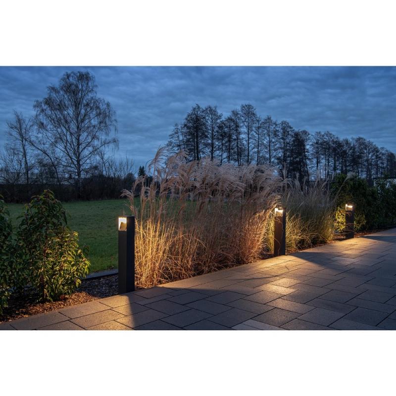 SLV 232125 LOGS 70cm hohe Wegeleuchte eckig anthrazit mit warmweisser LED