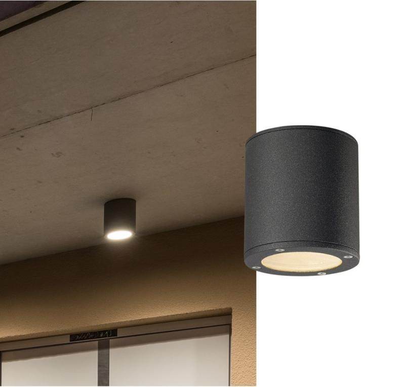 SLV 231545 SITRA CEILING Outdoor Deckenstrahler rund anthrazit GX53